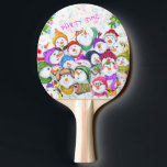 Happy Snowmans Merry Christmas Ping Pong Paddle<br><div class="desc">Happy Snowmans Merry Christmas Party Funny Drawing Cartoon Snowman Celebration - Choose / Add Your Unique Text / Font / Colour - Make Your Special Gift - Resize and move or remove and add elements / image with customisation tool ! - Drawing and Design by MIGNED. You can also transfer...</div>