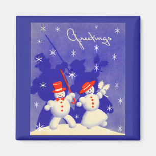 Happy Snowmen Magnet