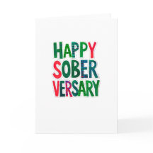 Happy Soberversary card, 5x7", envelope included