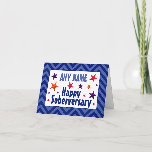 Happy Soberversary Personalised sober birthday AA Card (Front)