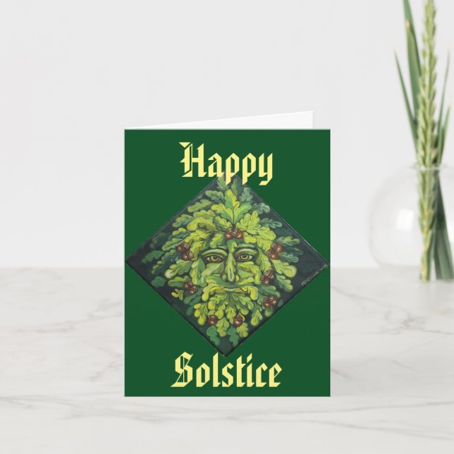 Happy Solstice Green Man Card (Front)