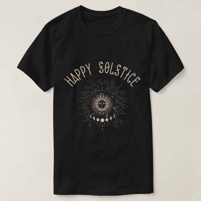Happy Solstice Winter Sun Holiday Celestial Christ T-Shirt (Design Front)