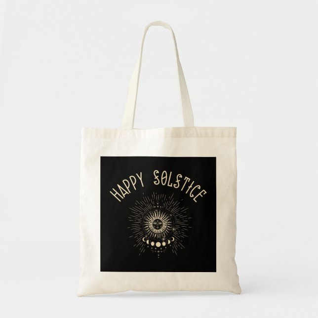 Happy Solstice Winter Sun Holiday Celestial Christ Tote Bag (Front)