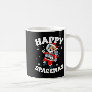 Happy Spacemas Christmas Astronaut Santa Hat Snowf Coffee Mug