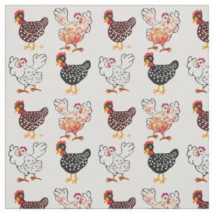 Happy Speckled hens and eggs Fabric