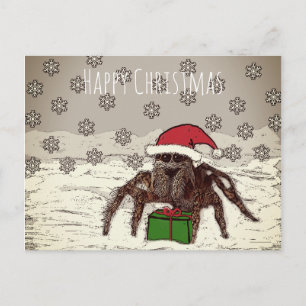 Happy Spider Christmas Postcard
