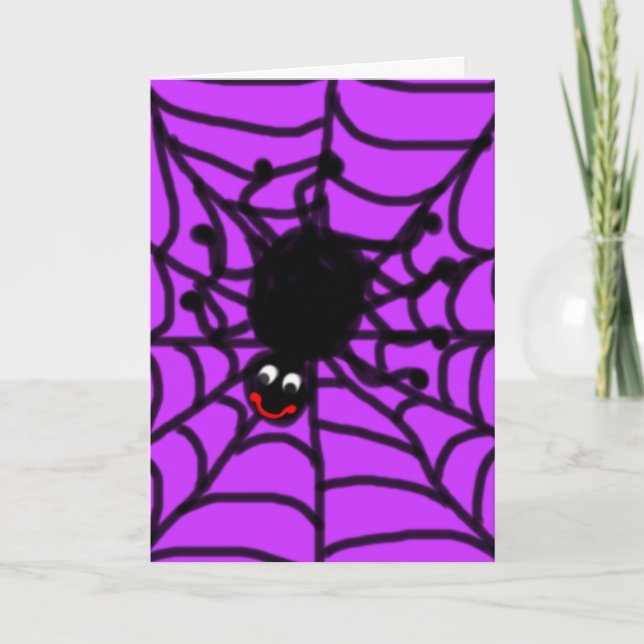 Happy Spider Greeting Card (Front)