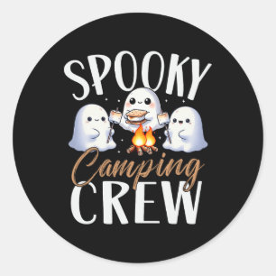 Happy Spooky Camping Crew Halloween Campfire 2024 Classic Round Sticker