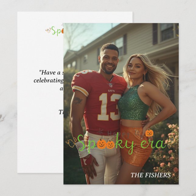 Happy spooky era card family photo halloween era (Front/Back)