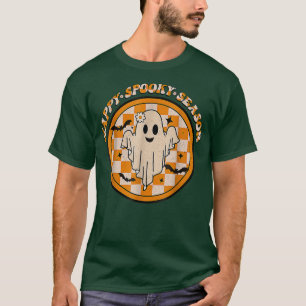 Happy Spooky Season Cute Ghost Girls Women Hallowe T-Shirt