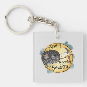 Happy Spooky Season Halloween Camping Key Ring