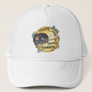 Happy Spooky Season Halloween Camping Trucker Hat