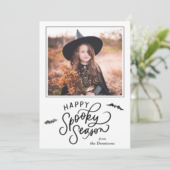 Happy Spooky Season - Halloween Photo Card (Standing Front)