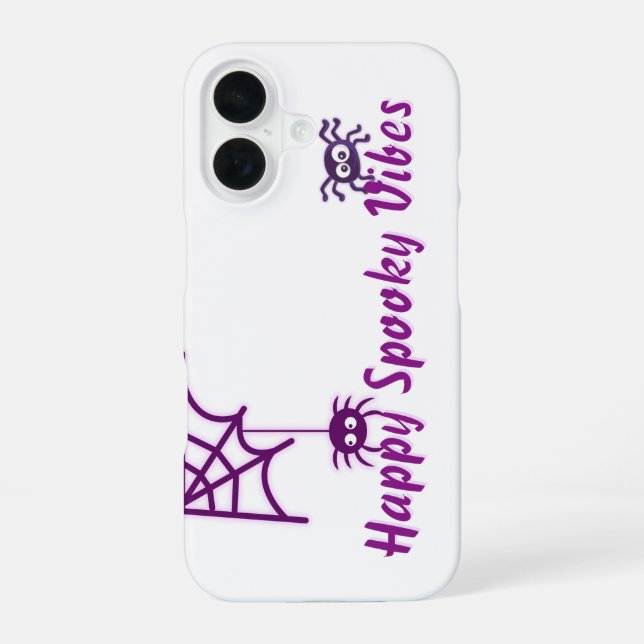 🕸️ Happy Spooky Spider iPhone 16 Case (Back)