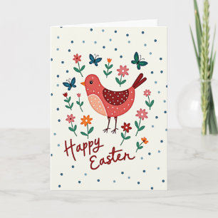Happy Spring Bird Floral Card