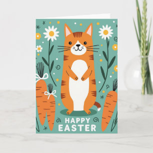 Happy Spring Cat Illustration Card