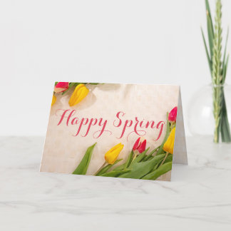 Happy Spring Colourful Tulips Card