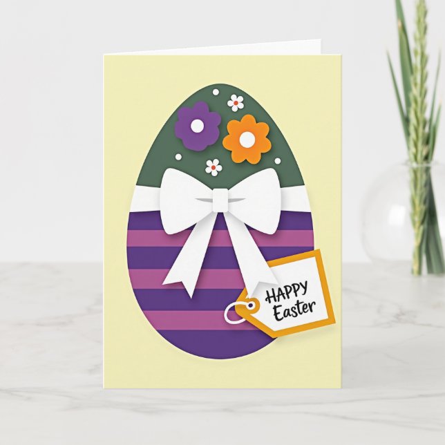 Happy Spring Decorative Egg Card (Front)