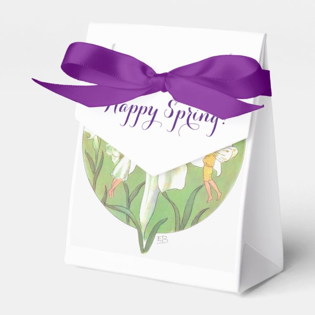Happy Spring Fairy Flower Party   Favour Box (Front Side)