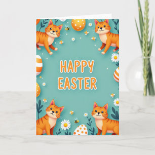 Happy Spring Felines Easter Card