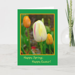 Happy Spring; HappyEaster! SPRING TULIPS Holiday Card