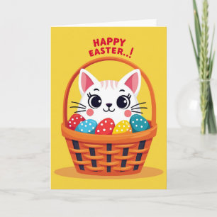 Happy Spring Kitty Face Card