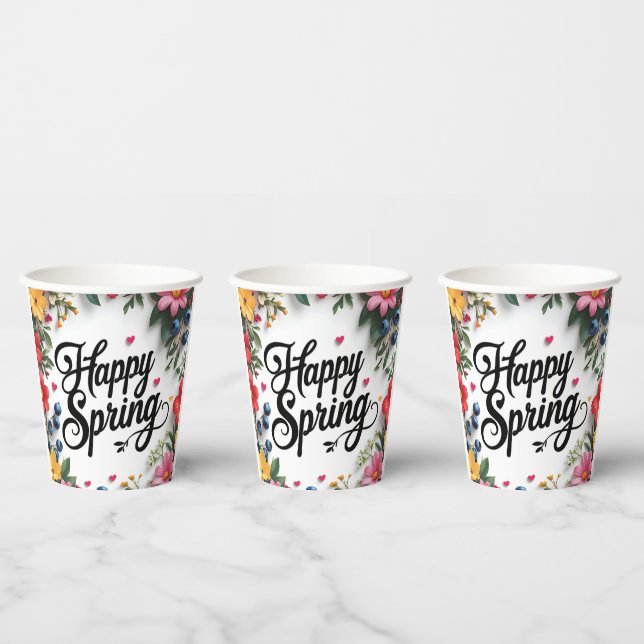 Happy Spring  Paper Cups (Multi)