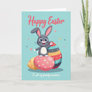Happy Spring Rabbit Family Card