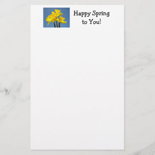 Happy Spring to You! Stationery Daffodil Flowers