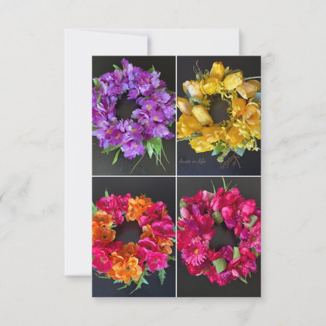 Happy Spring Wreaths Card (Front)