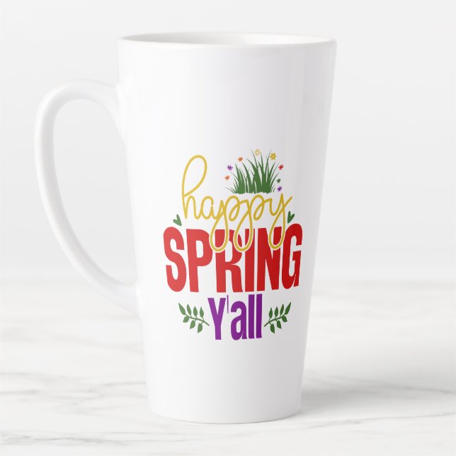 Happy Spring Y’all-90996 Latte Mug (Left)