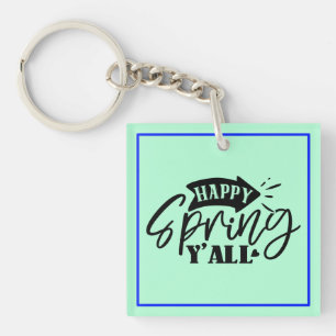 Happy Spring Y’all Typography Design-49765 Key Ring