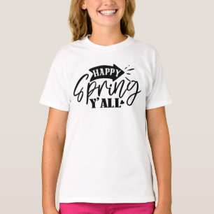 Happy Spring Y’all Typography Design-49765 T-Shirt