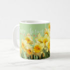 Happy Spring Yellow Daffodils Monogrammed Name