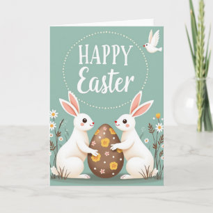 Happy Springtime Rabbits Card