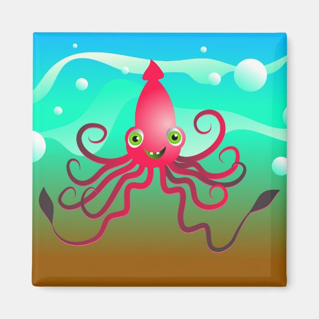 Happy Squid Magnet (Front)