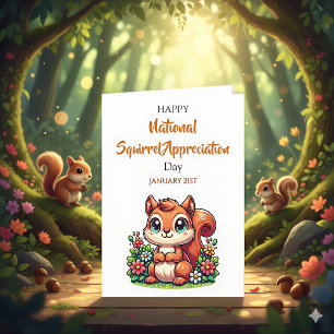 Happy Squirrel Appreciation Day January 21st Card