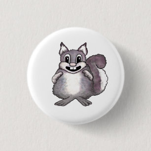 Happy Squirrel Cartoon Drawing 3 Cm Round Badge