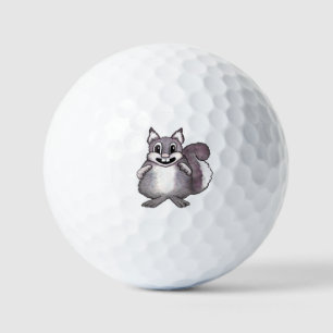 Happy Squirrel Cartoon Drawing Golf Balls