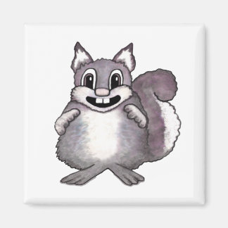 Happy Squirrel Cartoon Drawing Magnet