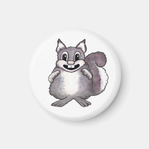 Happy Squirrel Cartoon Drawing Magnet