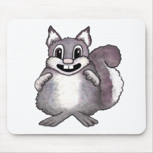Happy Squirrel Cartoon Drawing Mouse Pad