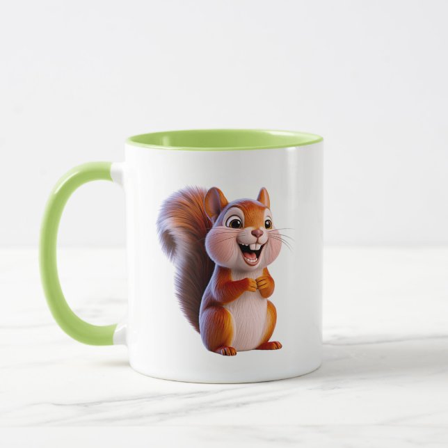  Happy Squirrel Cute Cartoon Character Mug (Left)