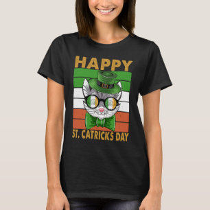 Happy St Cat Tricks Day  Cat Leprechaun Patricku20 T-Shirt
