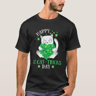 Happy St.Cat-Tricks Day Funny Cat Lover St Patrick T-Shirt