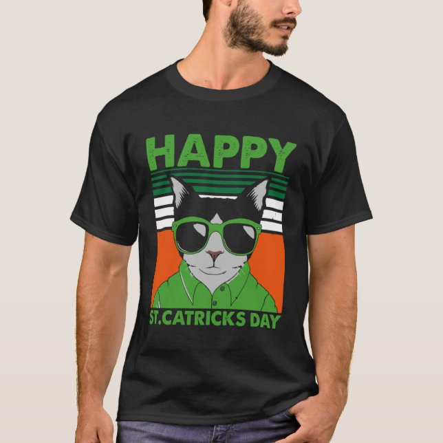 Happy St Catricks Day Cat Humor St Patricku2019s D T-Shirt (Front)