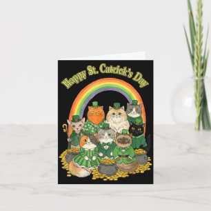 Happy st catricks day funny irish cat cute st card