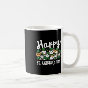 Happy St Catricks Day St Patricks Day Cat Leprecha Coffee Mug