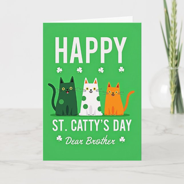 Happy St Cattys Day Brother Card (Front)