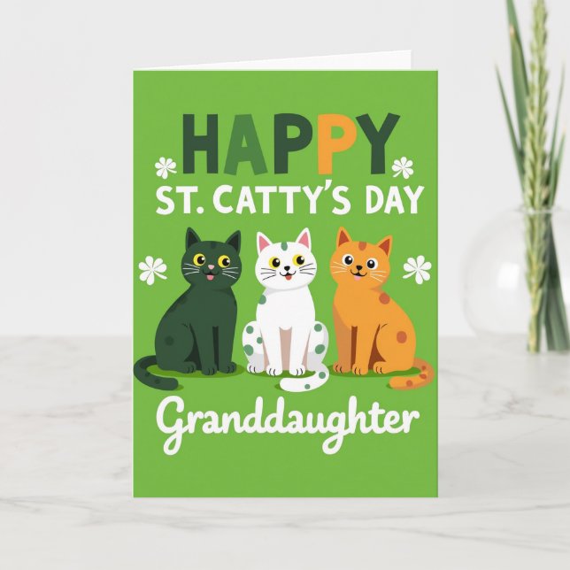 Happy St Cattys Day Granddaughter Card (Front)